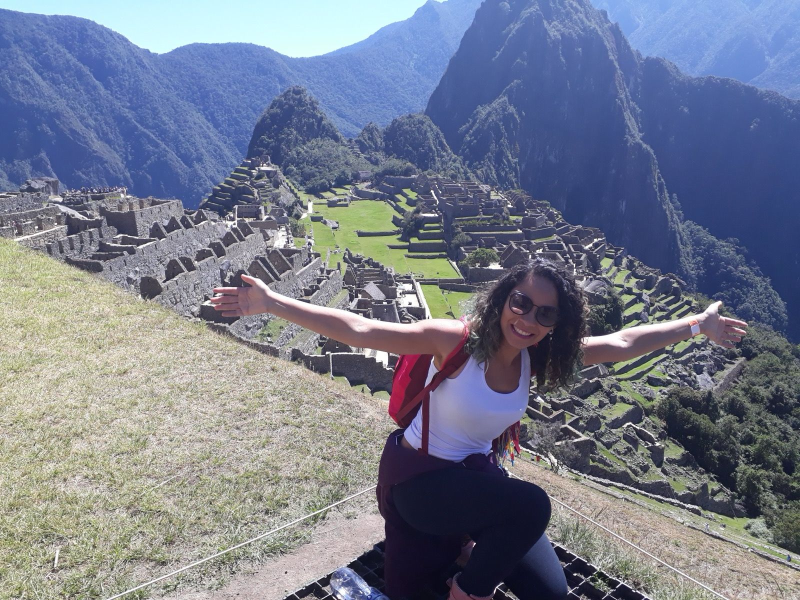 Vivian em Machu Picchu na sua primeira viagem internacional